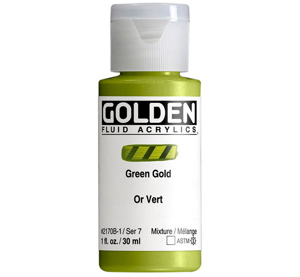 Acrylic fluid - 1 oz  green gold  s7