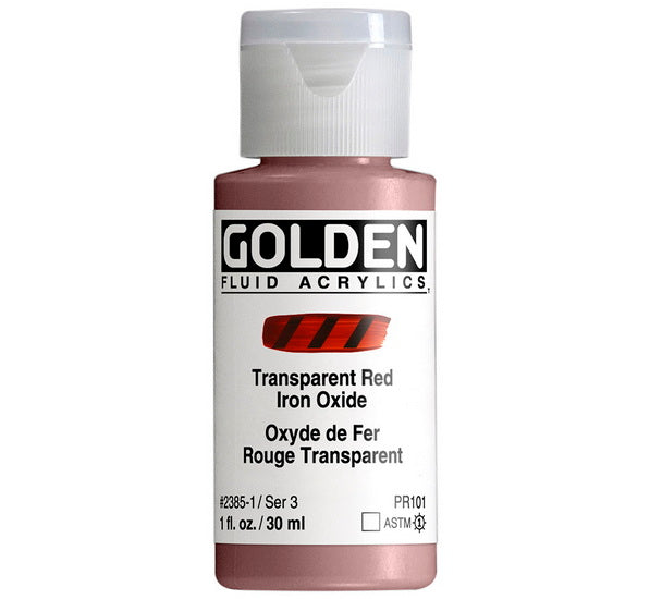 Acrylic fluid - 1 oz  transparent red oxide  s3