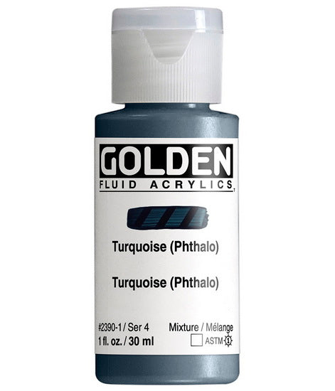 Acrylique fluide - 1 oz  turquoise phthalo  s4