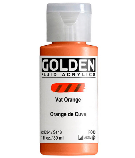 Acrylique fluide - 1 oz  orange de cuve  s8