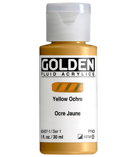 Acrylic fluid - 1 oz  yellow ochre  s1