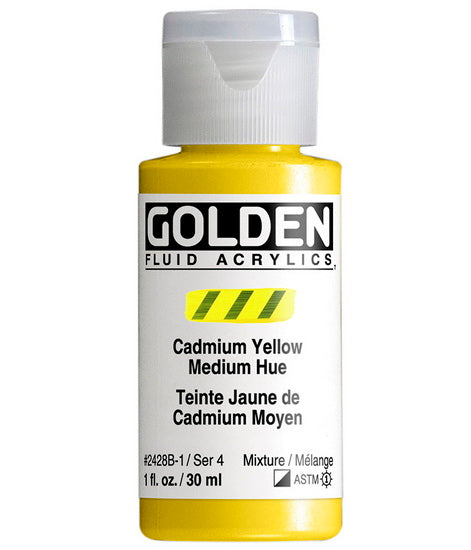 Acrylique fluide - 1 oz  jaune cadmium moyen imitation  s4