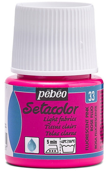 Peinture textile - setacolor - 45ml - t.clair - rose fluo