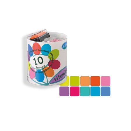 Ensemble 10 tampons encreurs - vitamine