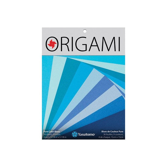 Papier origami pure colour - 36 feuilles, bleu