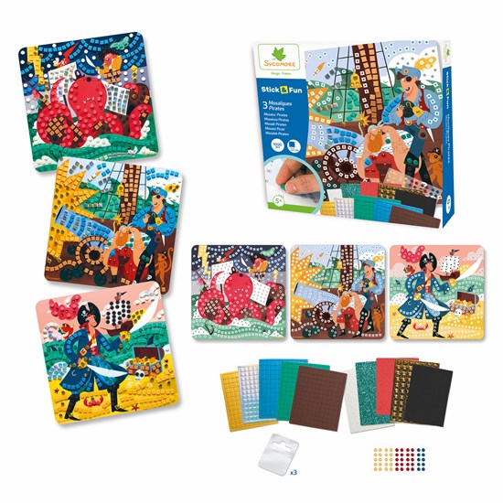 Coffret stick n' fun - 3 mosaïques pirates