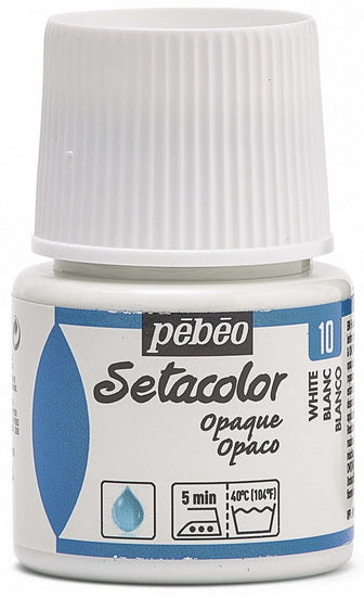 Peinture textile - setacolor - 45ml - opaque - blanc titane