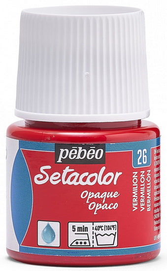 Peinture pour tissu setacolor opaque - vermillon milliliter