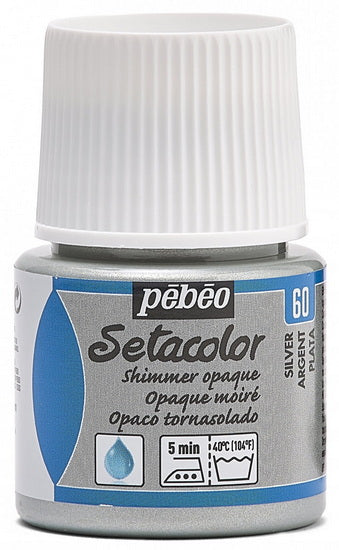 Textile paint - setacolor - 45ml - opaque - shimmer silver