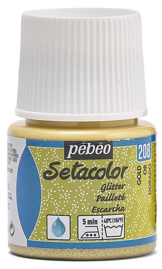 Peinture textile - setacolor - 45ml - paillette - or