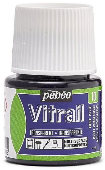 Peinture verre - vitrail - 45ml - bleu profond