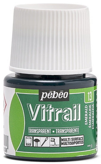 Peinture verre - vitrail - 45ml - emeraude