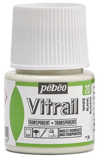 Peinture verre - vitrail - 45ml - blanc