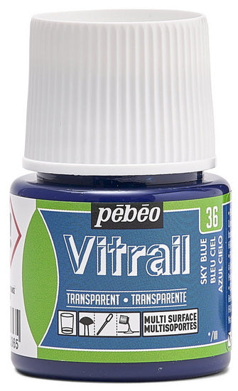 Peinture verre - vitrail - 45ml - bleu ciel