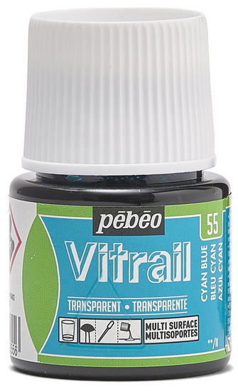 Glass paint - vitrail - 45ml - cyan blue