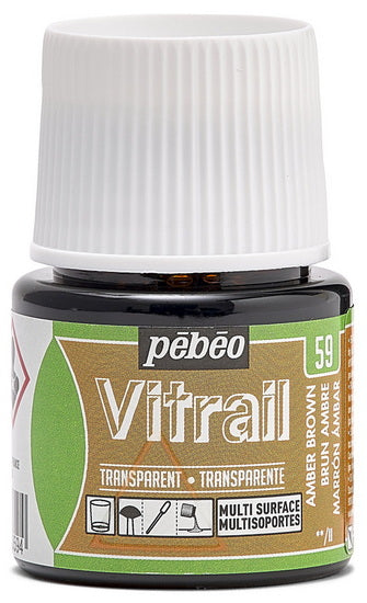 Peinture verre - vitrail - 45ml - brun ambre