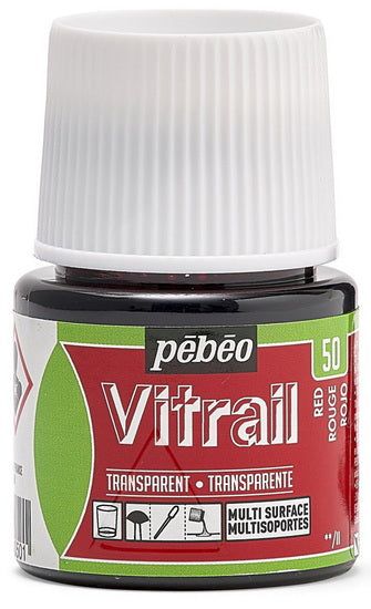 Peinture verre - vitrail - 45ml - rouge