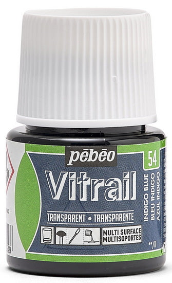 Peinture verre - vitrail - 45ml - bleu indigo