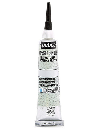 Cerne relief - vitrail - 20ml - transparent pailletté