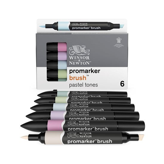 Set of 6 Promarker Brush Pastel Tones