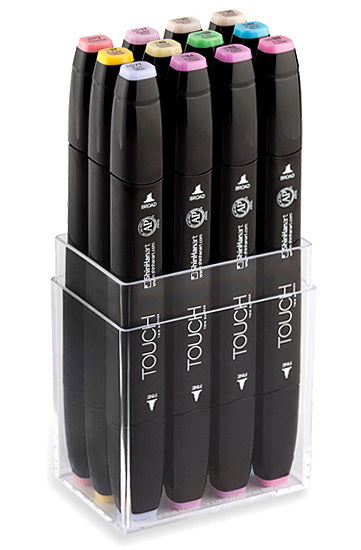 Ens. 12 marqueurs double pointe touch couleurs pastel
