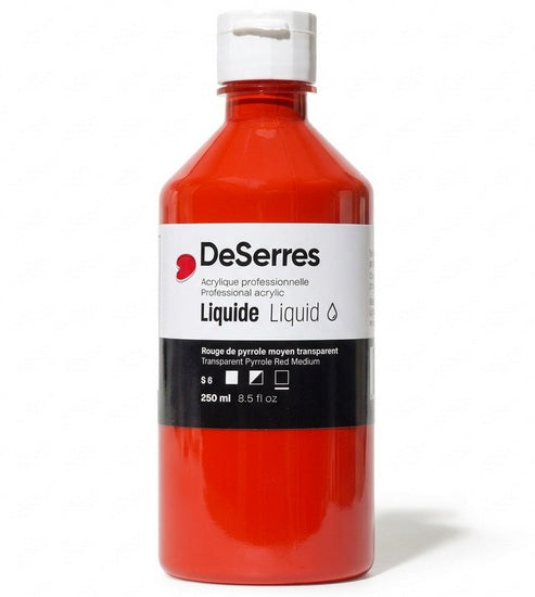 Liquid Acrylic Transparent Pyrrole Red Medium Series 6 - 250ml – DeSerres