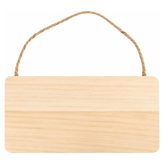 Wooden Plaque with Jute Rope 8,5" x 4,3" x0,3"