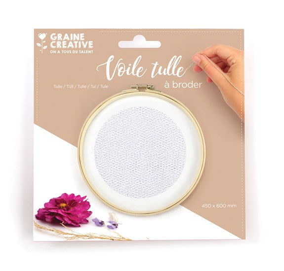 Embroidery Tulle - White