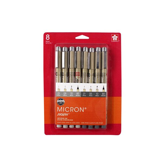Ens. 3 marqueurs pigma tons de gris