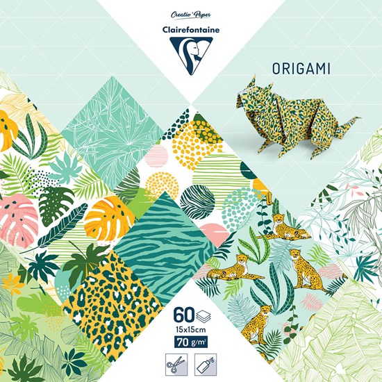 Feuilles origami à motifs - fraîcheur exotique