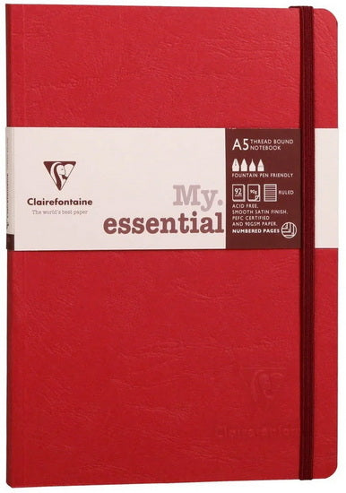 CAHIER AGE BAG - POINTILLÉ, RELIURE COUSUE, A5 Rouge
