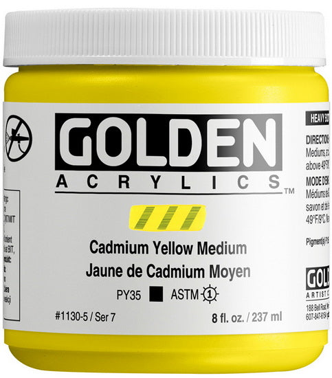 Acrylique haute viscosité - 8 oz  jaune cadmium moyen  s7