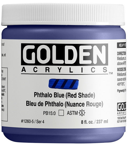 Acrylique haute viscosité - 8 oz  bleu phthalo nuance rouge  s4