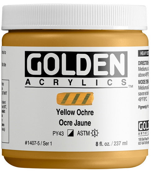 Acrylique haute viscosité - 8 oz  ocre jaune  s1