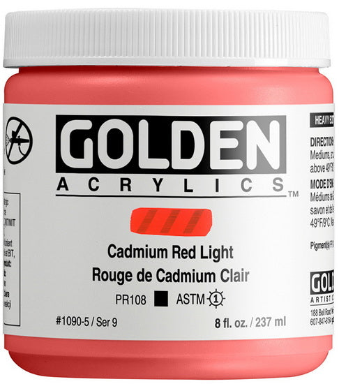 Acrylique haute viscosité - 8 oz  rouge de cadmium clair  s9