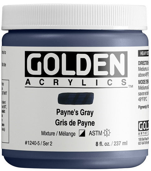 Acrylique haute viscosité - 8 oz  gris de payne  s2