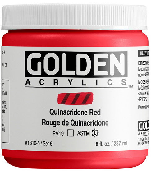 Acrylique haute viscosité - 8 oz  rouge de quinacridone  s6