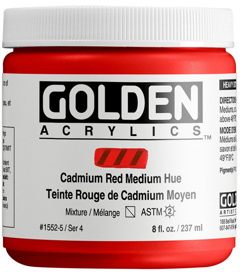 Acrylique haute viscosité - 8 oz  rouge cadmium moyen imit  s4