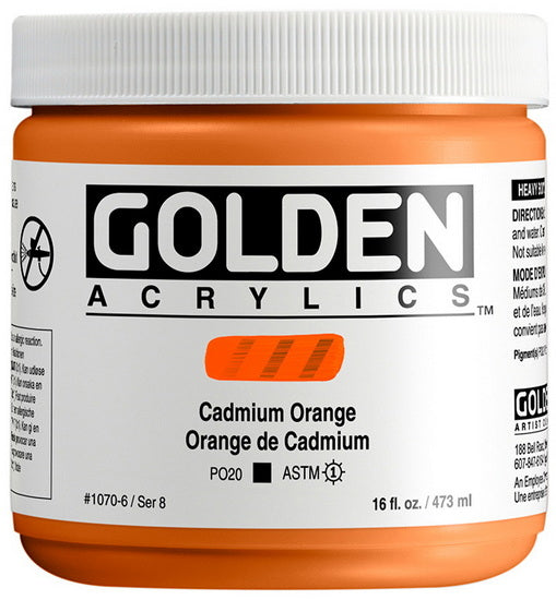 Acrylique haute viscosité - 16 oz  orange de cadmium  s8