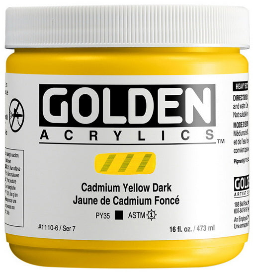 Acrylique haute viscosité - 16 oz  jaune de cadmium foncé  s7