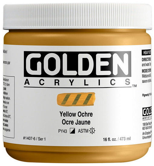 Acrylique haute viscosité - 16 oz  ocre jaune  s1