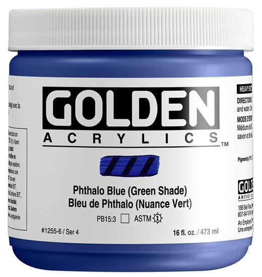 Acrylique haute viscosité - 16 oz  bleu phthalo nuance vert  s4