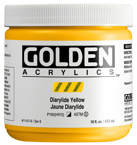 Acrylique haute viscosité - 16 oz  jaune diarylide  s6