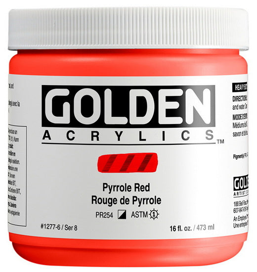 Acrylique haute viscosité - 16 oz  rouge de pyrrole  s8