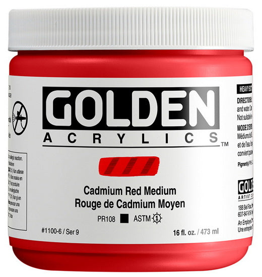 Acrylique haute viscosité - 16 oz  rouge de cadmium moyen  s9