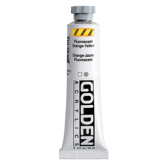 Acrylique haute viscosité - 2 oz  jaune orange fluorescent  s5