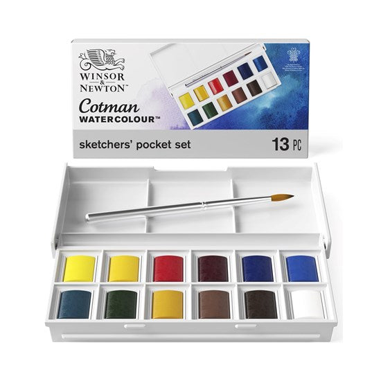 Ens. aquarelle pour croquis 12 demi-godets