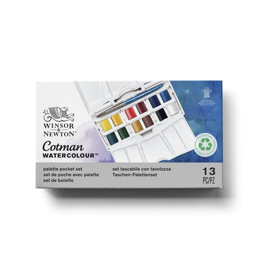 Ens. aquarelle cotman 12 demi-godets