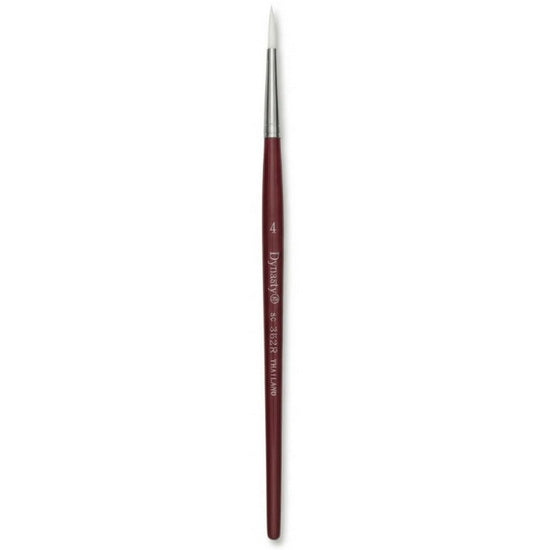 Brush Short Handle/Synthetic Bristle Round - #4