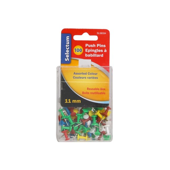 Pushpin Pack Assorted Push Pin Pack of 100 – DeSerres